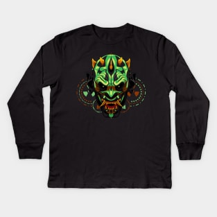 devil mask head Kids Long Sleeve T-Shirt